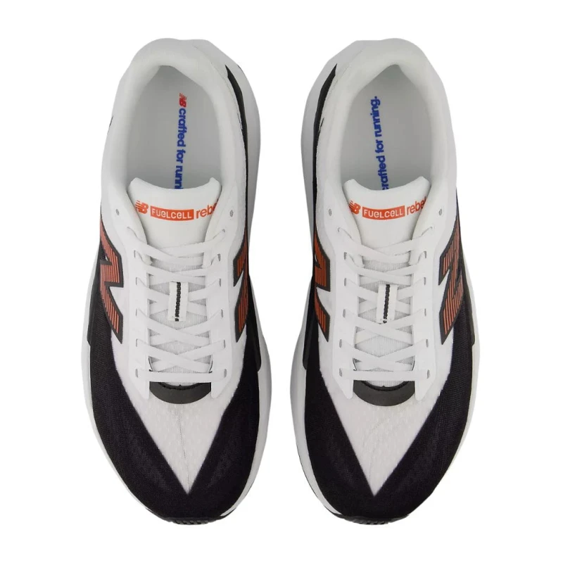 Buty biegowe męskie New Balance FuelCell Rebel v5 white/neo flame