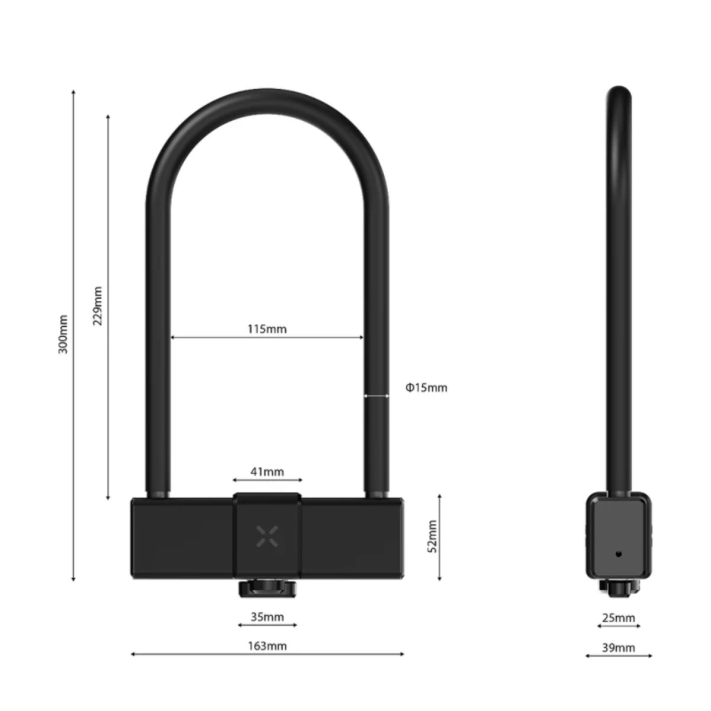 Zapięcie rowerowe BLACK X Titan Smart U-Lock STD black