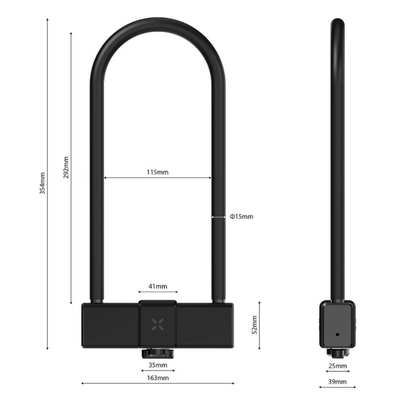 Zapięcie rowerowe BLACK X Titan Smart U-Lock LS black