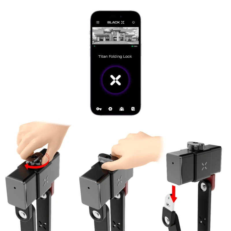 Zapięcie rowerowe składane BLACK X Titan Smart Folding Lock black