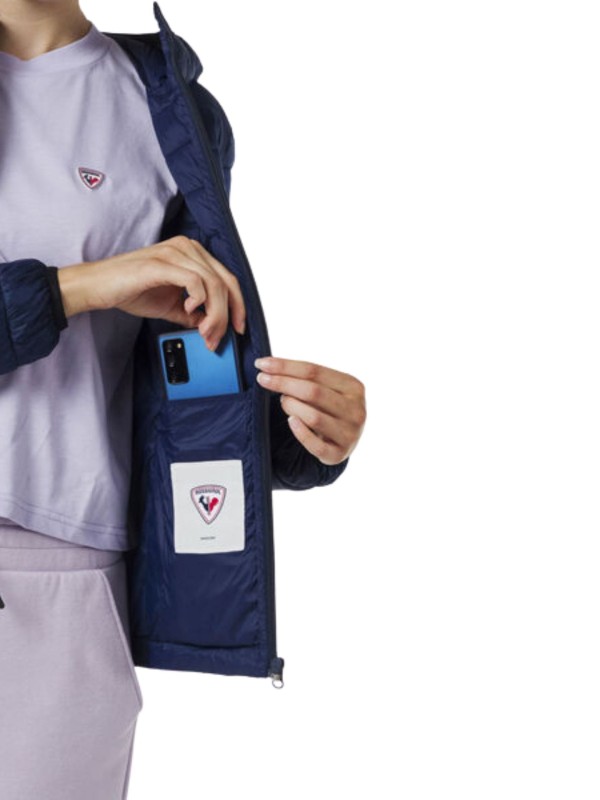 Kurtka Rossignol ocieplana z kapturem damska granatowa