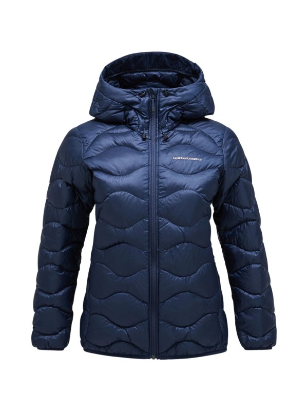 Kurtka Peak Performance puchowa damska Helium Down Hood Jacket granatowa