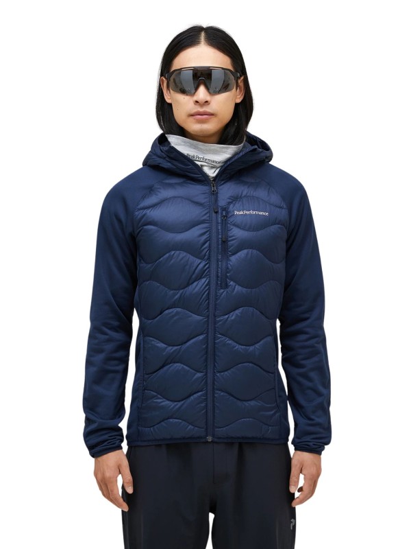 Kurtka Peak Performance puchowa męska Helium Down Hybrid Hood granatowa