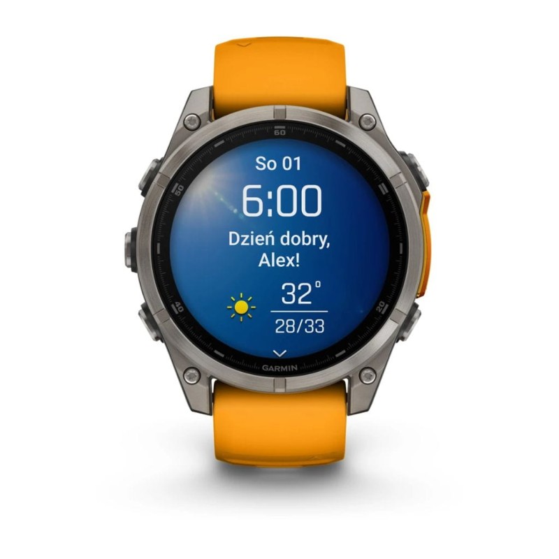Zegarek Garmin fenix® 8 - 47 mm - Amoled Spark orange / Graphite