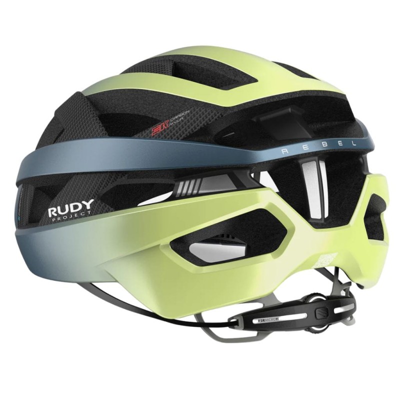 Kask rowerowy Rudy Project Rebel Blue Avio/Apple Green Metal Matte