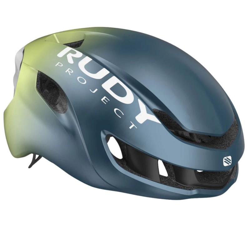 Kask rowerowy Rudy Project Nytron Blue Avio/Apple Green Metal Matte