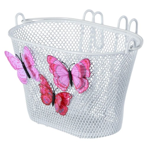 Kosz Na Kierownicę Basil Jasmin Basket Junior Butterfly Basket 12"-20" Stalowy Biały