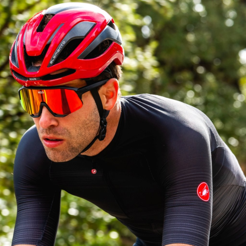 Okulary rowerowe Koo Demos Black Matt / Red Mirror