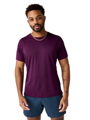 Koszulka męska Brooks Dash Short Sleeve burgundowa