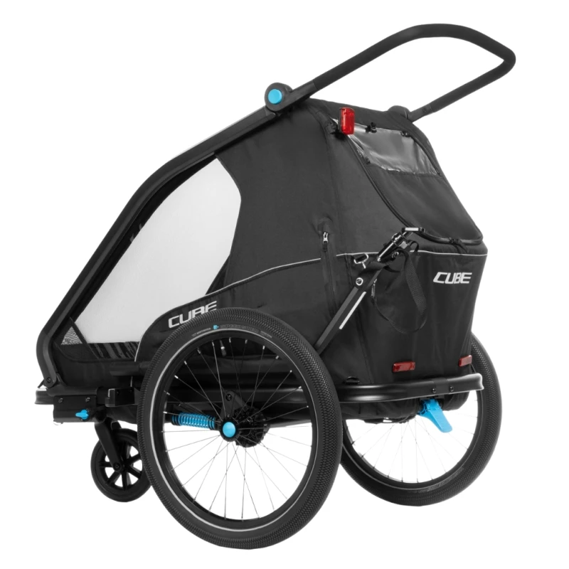 Przyczepka rowerowa CUBE Kids Trailer Double CMPT black