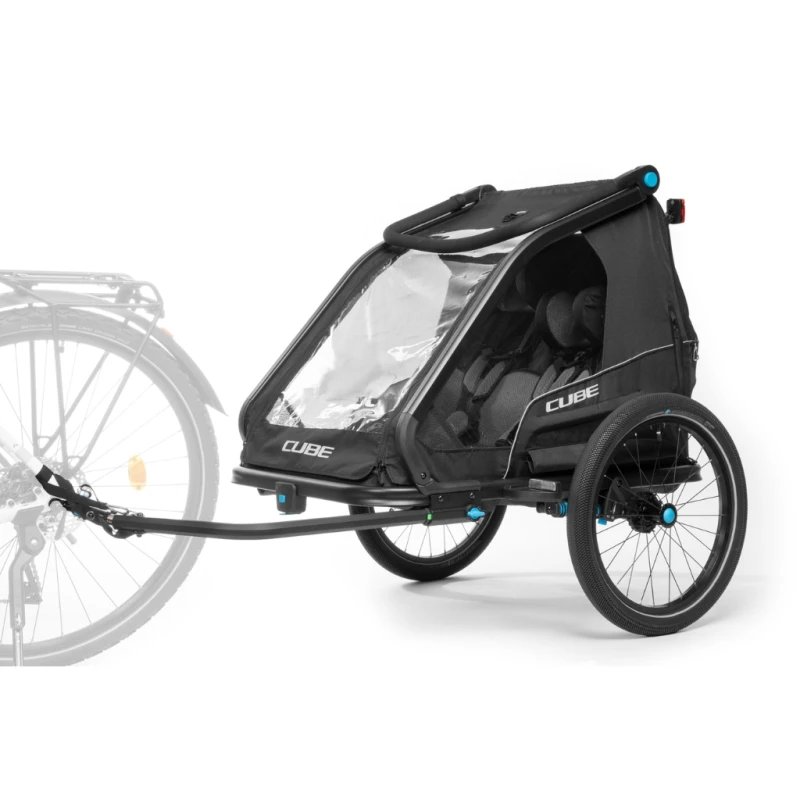 Przyczepka rowerowa CUBE Kids Trailer Double CMPT black