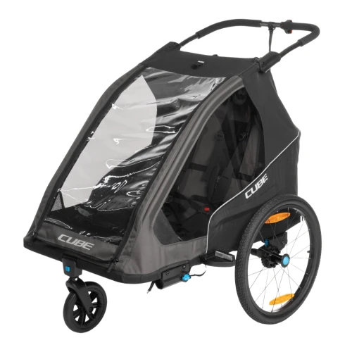Przyczepka rowerowa CUBE Kids Trailer Double Pure black´n´grey