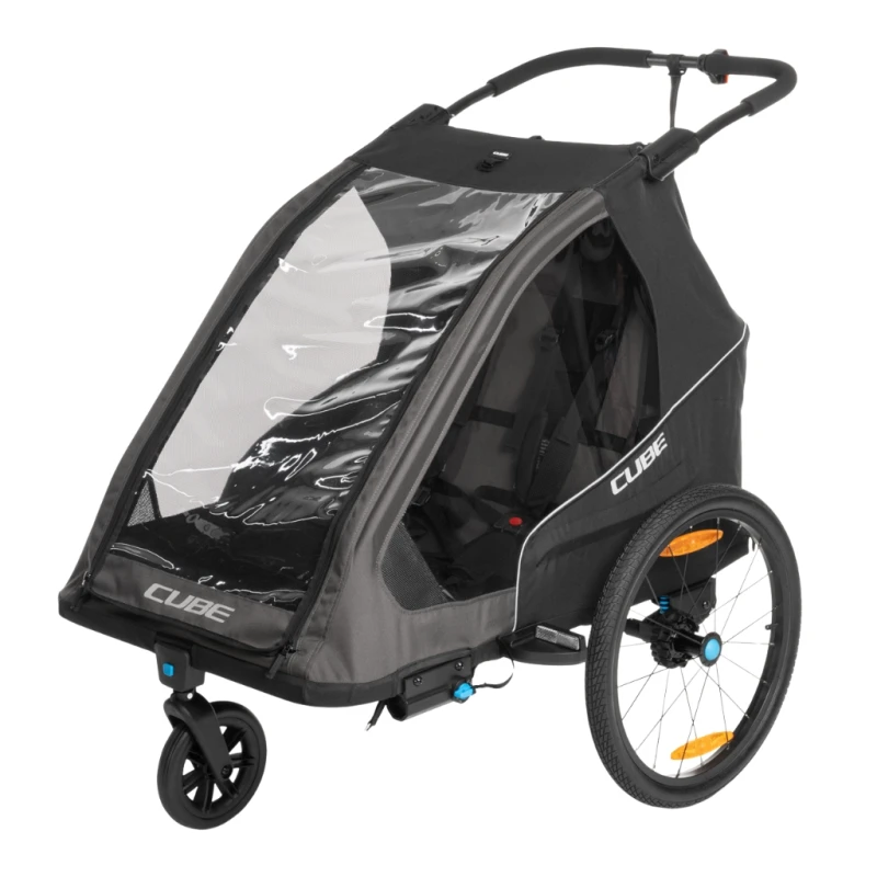 Przyczepka rowerowa CUBE Kids Trailer Double Pure black´n´grey