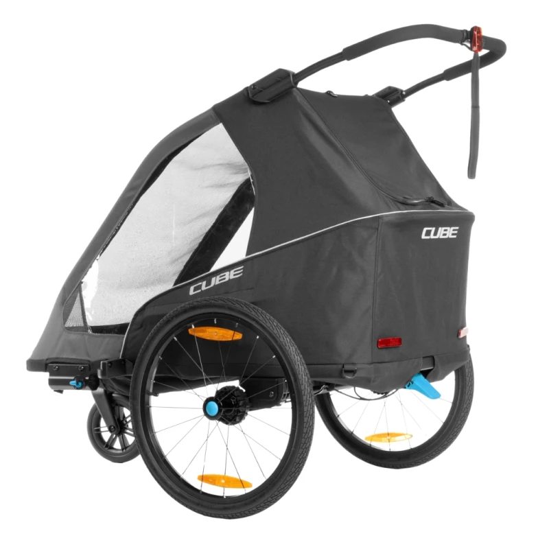 Przyczepka rowerowa CUBE Kids Trailer Double Pure black´n´grey