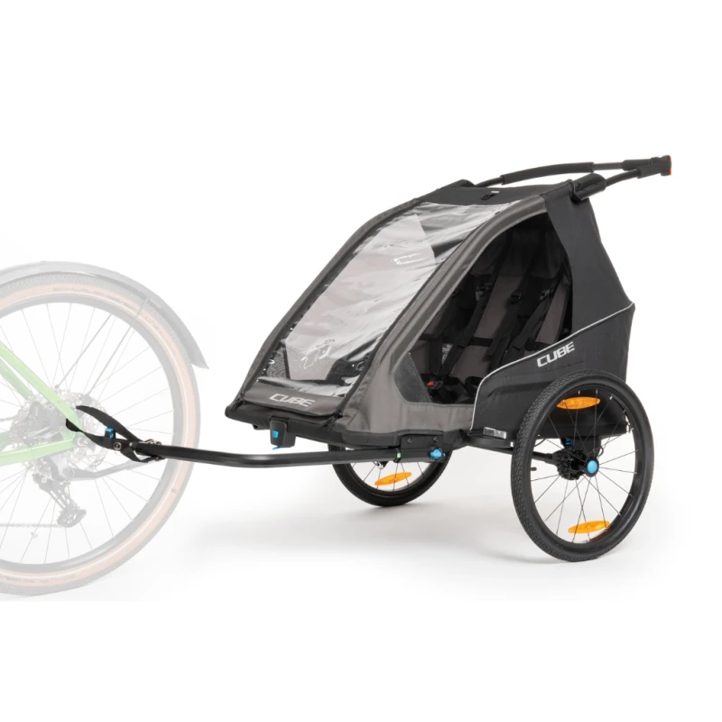 Przyczepka rowerowa CUBE Kids Trailer Double Pure black´n´grey